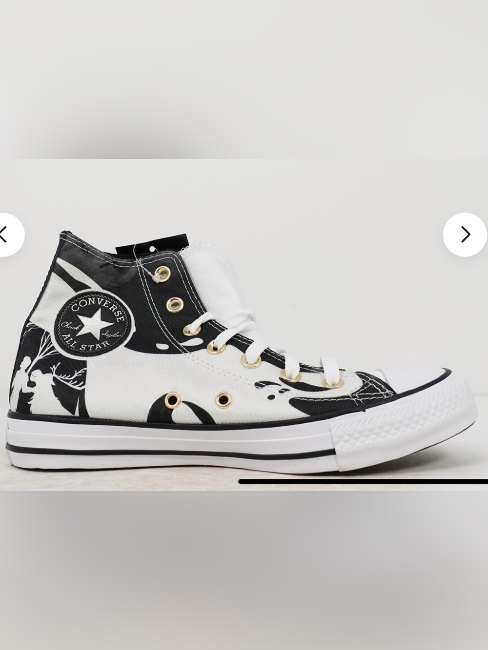 Converse Colab Disney FROZEN High Top Sneakers in Black & White collectible